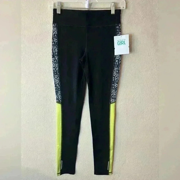 athleta color block a girls chit chat tights sz L NWT - Picture 1 of 4